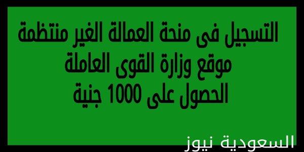“manpower.gov.eg إقبض 1000 جنيه منحه” .. رابط التسجيل في موقع وزارة القوى منحة العمالة الغير منتظمة 2023 بالرقم القومى وتحديث البيانات