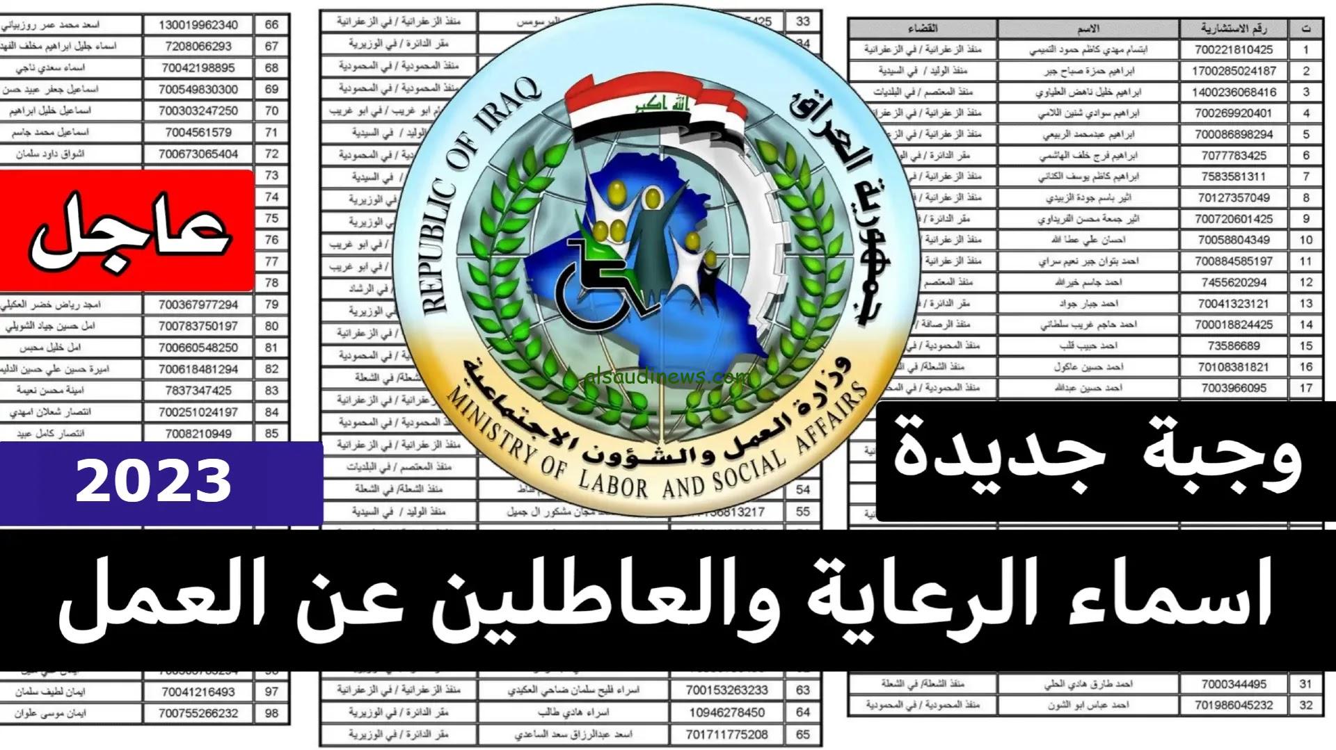 الآن كشوفات اسماء الرعاية الاجتماعية بالعراق pdf بالاسم ورقم الطلب عبر رابط مظلتي