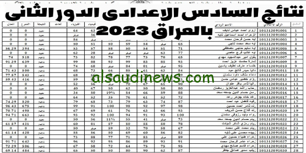 رابط استخراج نتائج السادس الاعدادى بالعراق 2023 الدور الثانى عبر موقع نتائجنا كشوفات جميع المحافظات