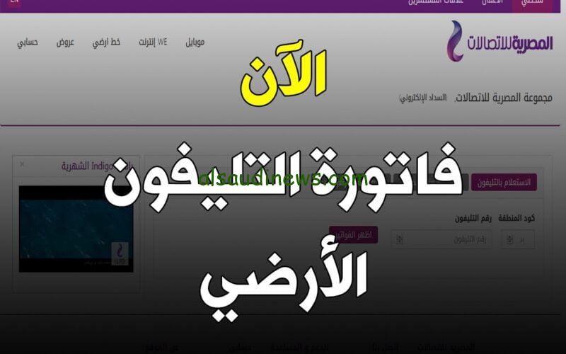 اون لاين… الإستعلام عن فاتورة الخط الأرضي بالإسم والرقم القومي لشهر فبراير.. اعرف عليك كام