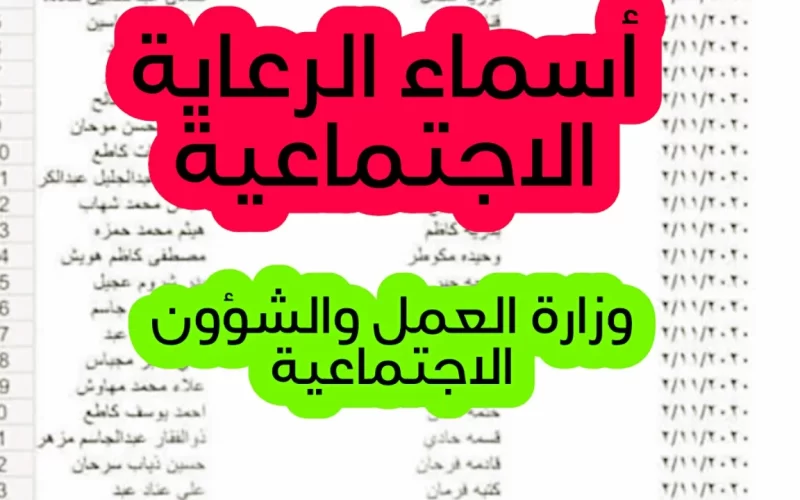 أسماء المشمولين بالرعاية الاجتماعية بالوجبة السابعة والأخيرة متاحة الآن .. إليك طريقة تحميل الكشوفات pdf