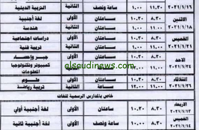وزارة التربية والتعليم تعتمد جدول امتحانات الصف الثالث الإعدادي 2024 الترم الاول .. شوف فضلك اد اي علي الامتحانات