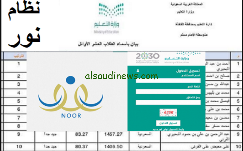 “ظهرت الآن” نتائج نظام نور بدون الرقم السري برقم الهويه لجميع الصفوف