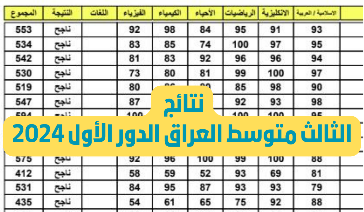 أخيرًا النتيجة ظهرت! رابط الاستعلام عن نتائج الثالث المتوسط دور أول 2024 لجميع محافظات العراق