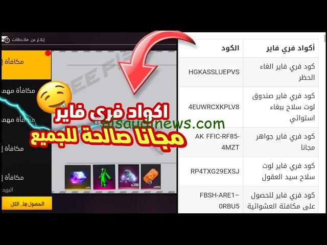 “استبدل أكثر من 1000 جوهرة” اكواد فري فاير.. احدث وأقوي أكواد فري فاير free fire لتعزيز المتعة والتشويق