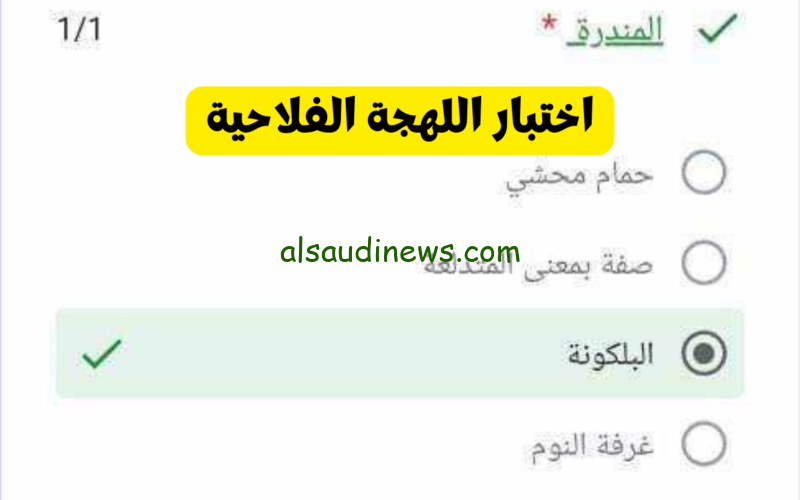 اختبار اللهجه الفلاحي pdf .. لينك اختبار اللهجة الفلاحي 2024 docs google com شوف انت فلاح اصيل ولا لا