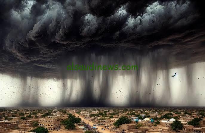 كابوس مرعب.. امطار سوداء في السودان هل سنشهد نهاية العالم