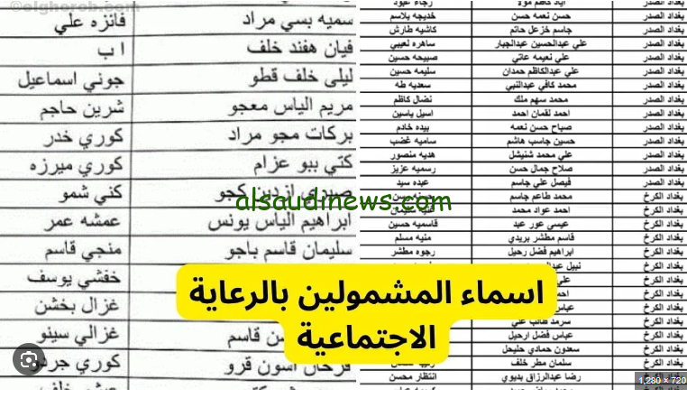 رابط أسماء المشمولين بالرعاية الاجتماعية الوجبة السابعة العراق 2024 عبر منصة مظلتي PDF واهم الشروط الواجب توفيرها