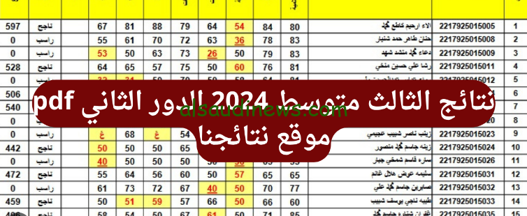 حملها بصيغة pdf.. نتائج الثالث المتوسط الدور الثاني 2024 لجميع محافظات العراق عبر موقع نتائجنا nataegna.net