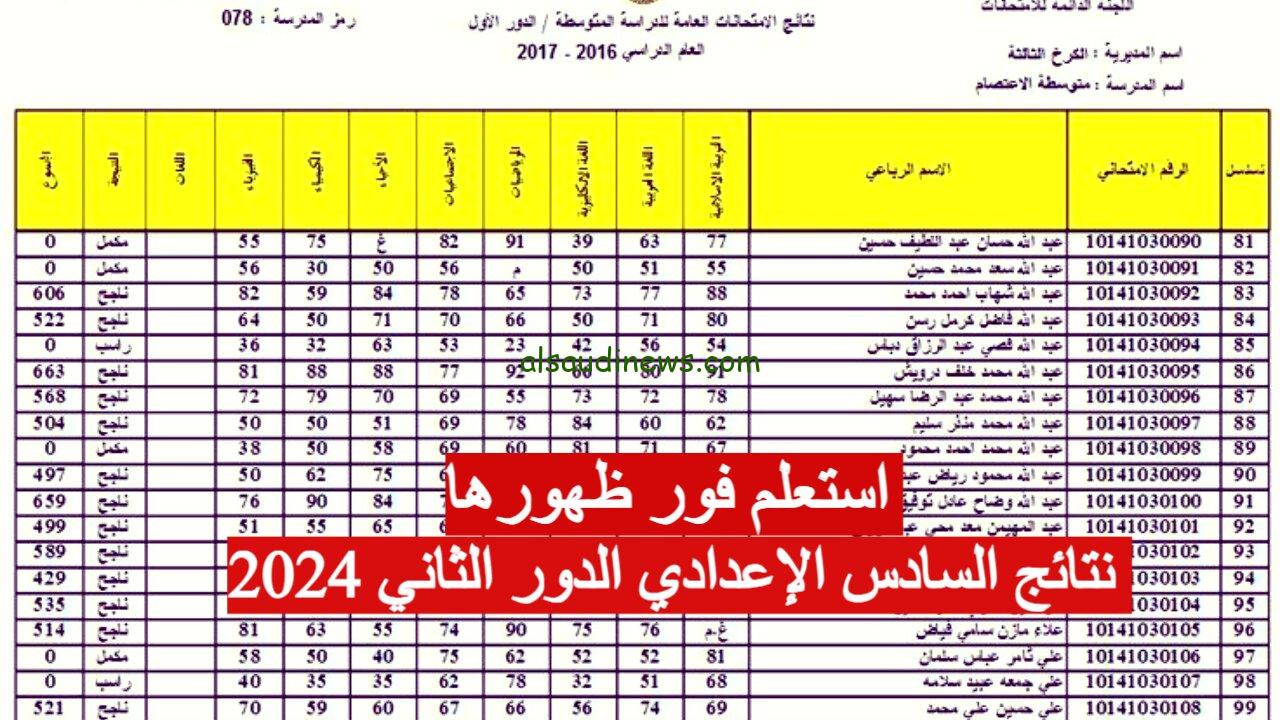 رابط الاستعلام عن نتائج السادس الاعدادي الدور الثاني 2024 بالعراق ” ظهرت الأن ” تحميل ملف النتائج من موقع نتائجنا