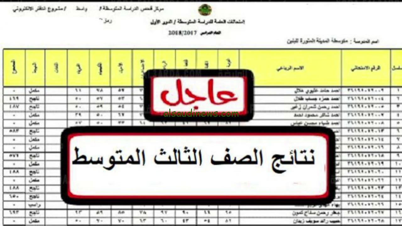 ملازمنا.. نتائج الثالث المتوسط 2024 الدور الثاني بالرقم الامتحاني عموم العراق