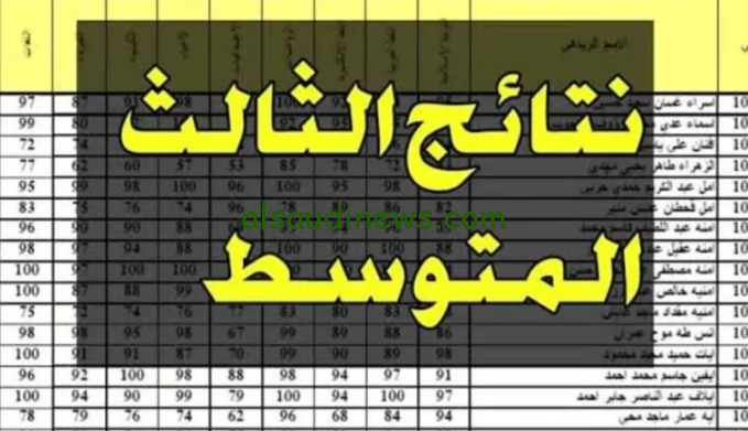 ظهرت الان.. نتائج الثالث المتوسط الدور الثاني 2024 بالعراق والاستعلام عنها خلال موقع نتائجنا nataegna.net