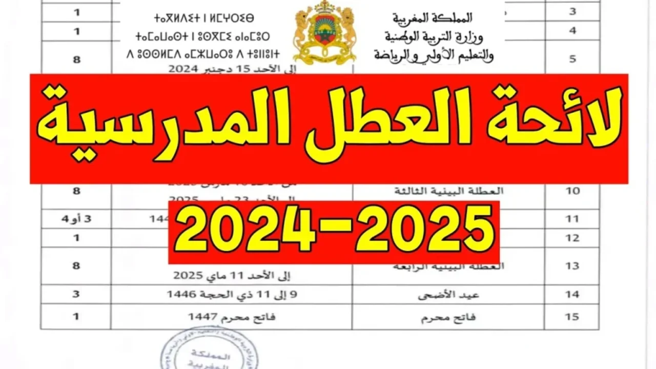 العطل الرسمية في المغرب 2024-2025 وموعد الانتهاء من الفصل الدراسي الأول