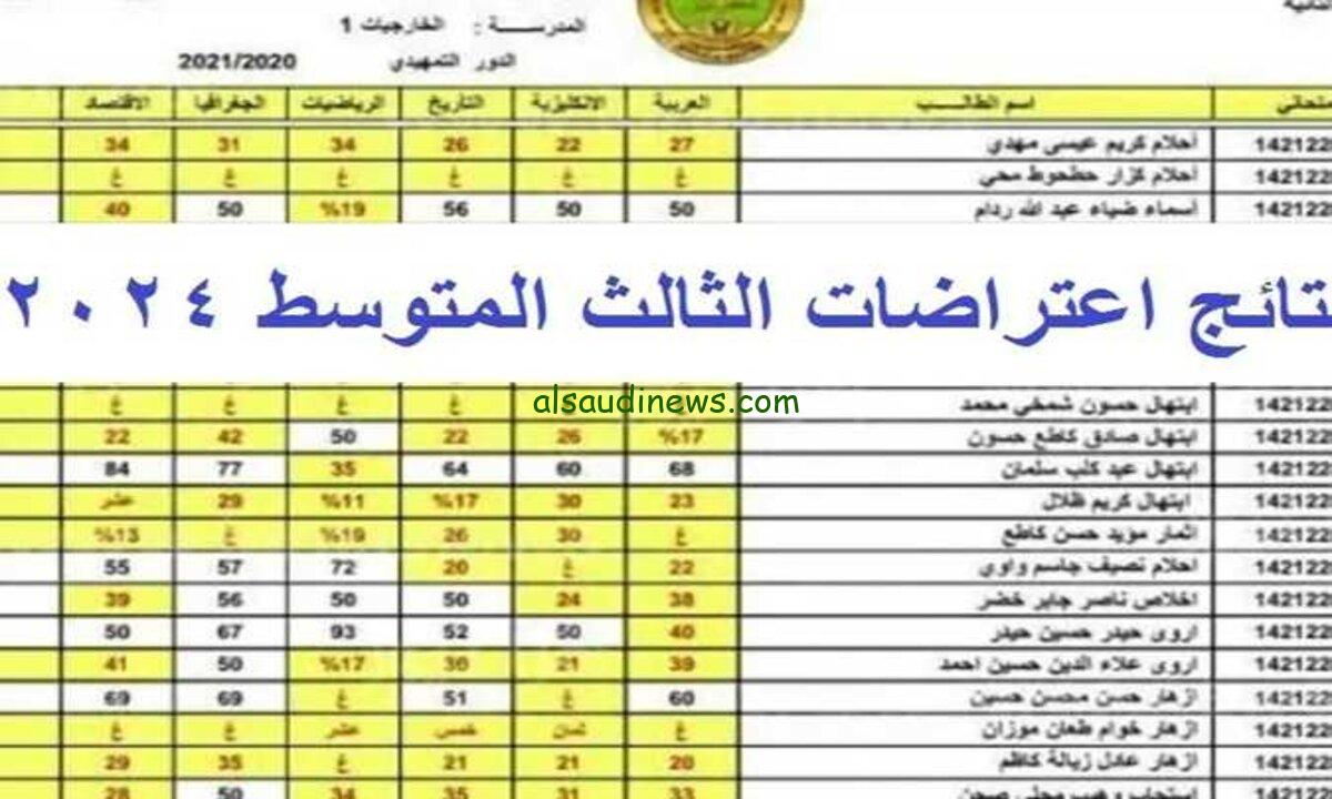 “بالرقم الإمتحاني” رابط نتائج اعتراضات الثالث متوسط الدور الثاني 2024 عبر موقع وزارة التربية العراقية epedu.gov.iq