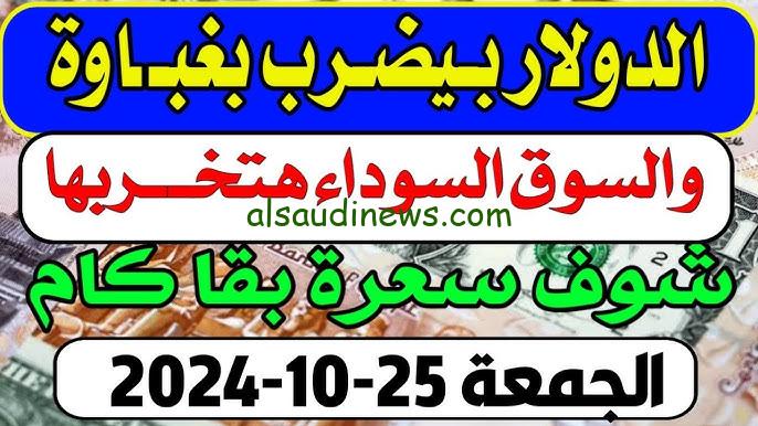سعر الدولار مقابل الجنيه المصري اليوم الجمعة الخامس والعشرون من أكتوبر 2024 “يرتفع” في السوق السوداء والبنوك