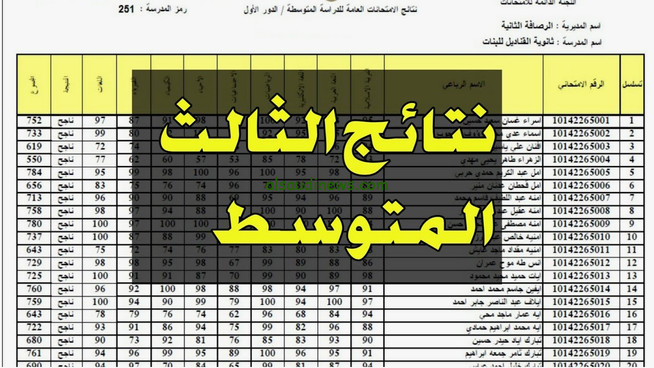 nataegna.net نتائج اعتراضات الثالث المتوسط 2024 الدور الثاني نتائجنا pdf الاستعلام بالإسم والرقم الإمتحاني