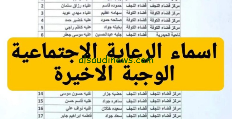 اسماء المشمولين بالرعاية الاجتماعية الوجبة الأخيرة 2024 عبر موقع مظلتي الالكتروني spa.gov.iq والشروط اللازمة