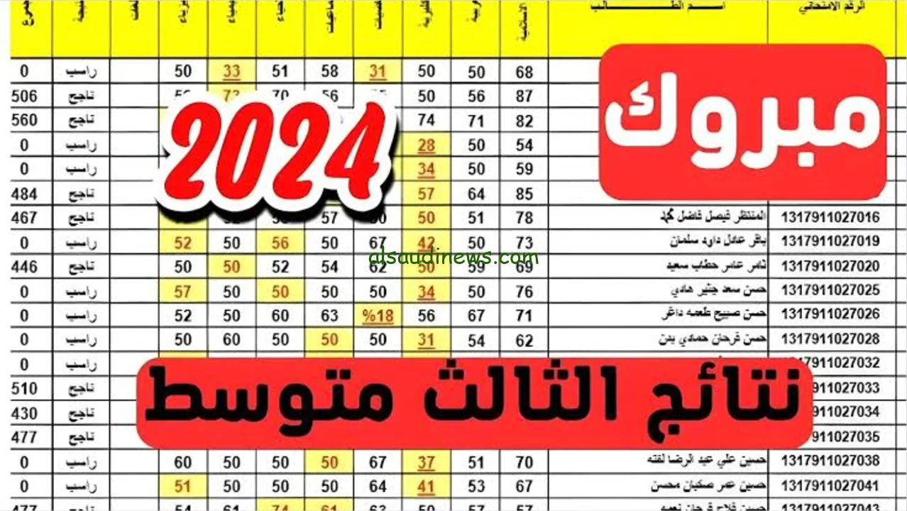 رابط الحصول علي نتائج الثالث المتوسط الدور الثالث 2024 عبر موقع نتائجنا الالكتروني nataegna.net