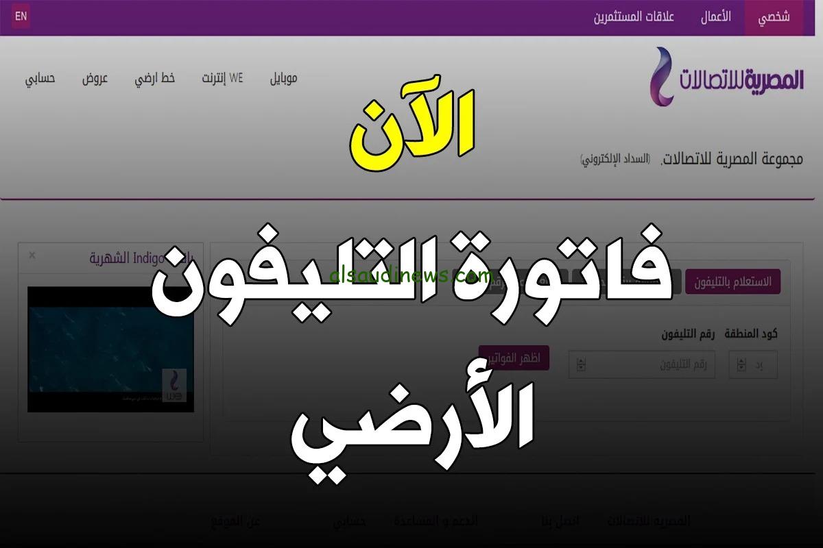 رابط الاستعلام عن فواتير التليفون الأرضي بالاسم والرقم 2024 عبر موقع الشركة المصرية للاتصالات billing.te.eg