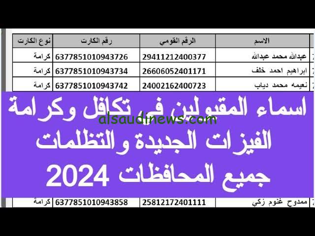 رابط الاستعلام عن الأسماء الجدد في تكافل وكرامة 2024 عبر موقع وزارة التضامن الاجتماعي tk.moss.gov.eg