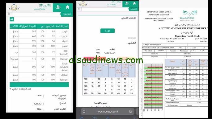 نفاذ نتائج الطلاب نظام نور الفصل الدراسي الأول 2024 عبر الموقع الرسمي الإلكتروني noor.moe.gov