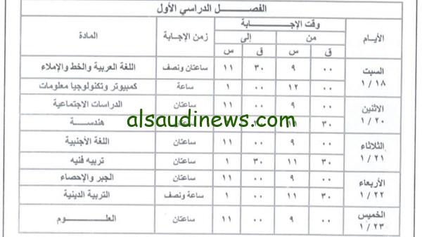 “الآن” ننشر جدول امتحانات الصف الثالث الإعدادي 2025 الفصل الدراس الأول
