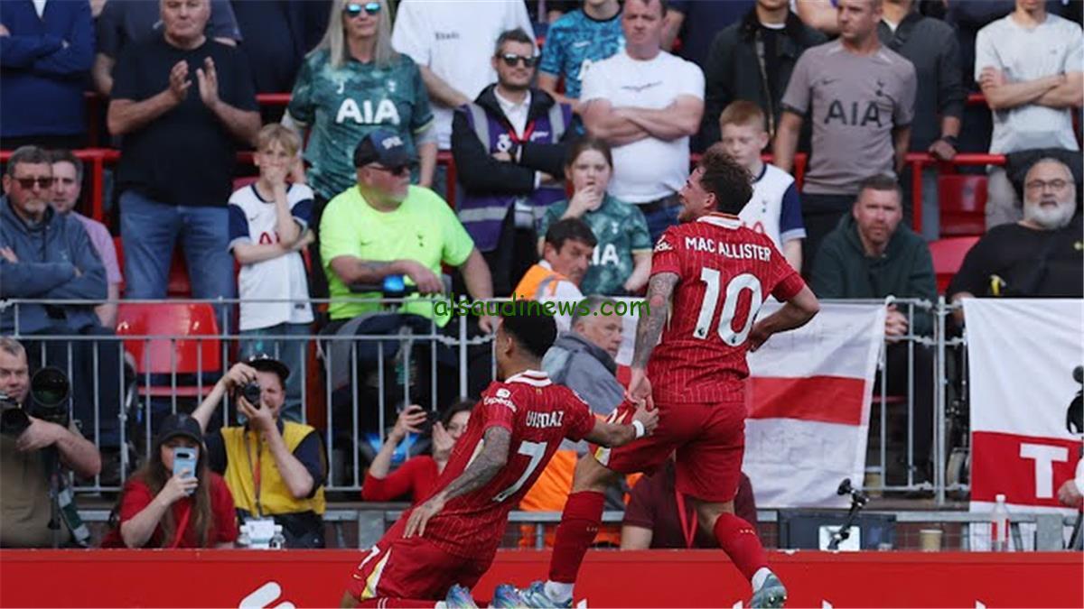 هدف مذهل لماك أليستر يمنح ليفربول التقدم أمام توتنهام