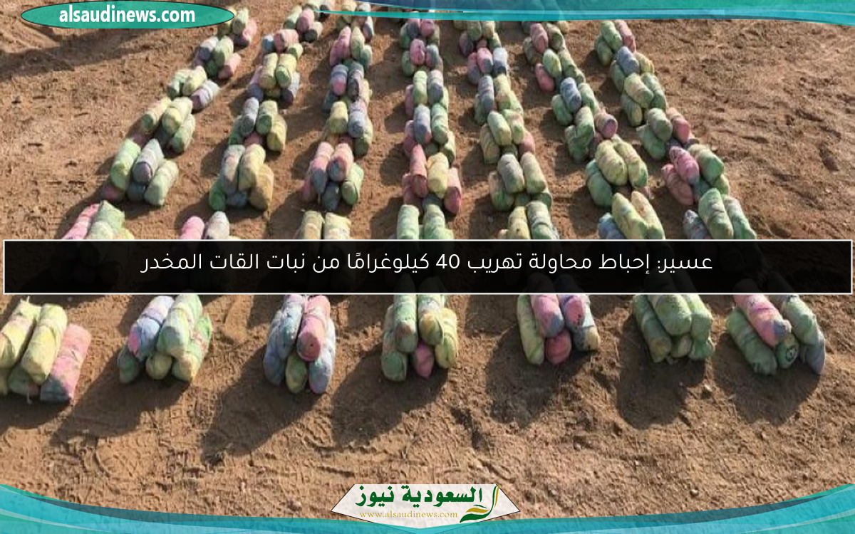 عسير: إحباط محاولة تهريب 40 كيلوغرامًا من نبات القات المخدر