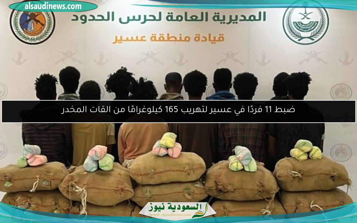 ضبط 11 فردًا في عسير لتهريب 165 كيلوغرامًا من القات المخدر