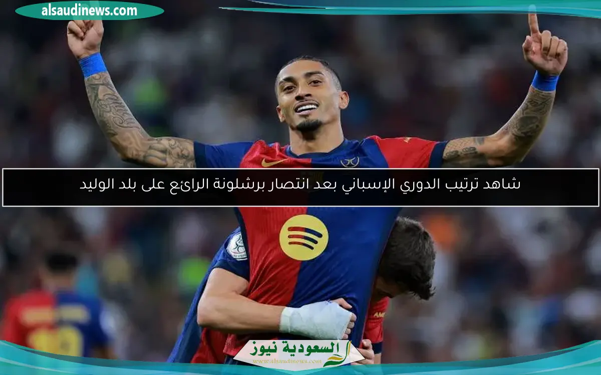 شاهد ترتيب الدوري الإسباني بعد انتصار برشلونة الرائع على بلد الوليد