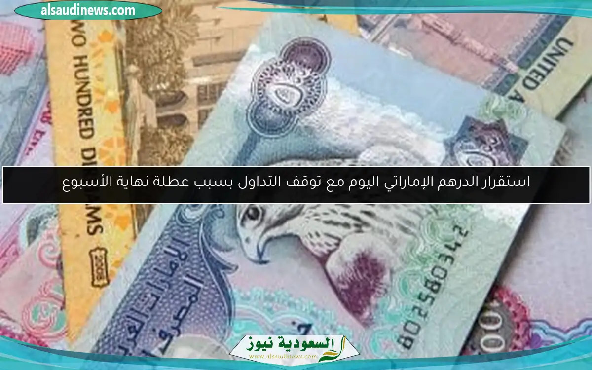 استقرار الدرهم الإماراتي اليوم مع توقف التداول بسبب عطلة نهاية الأسبوع