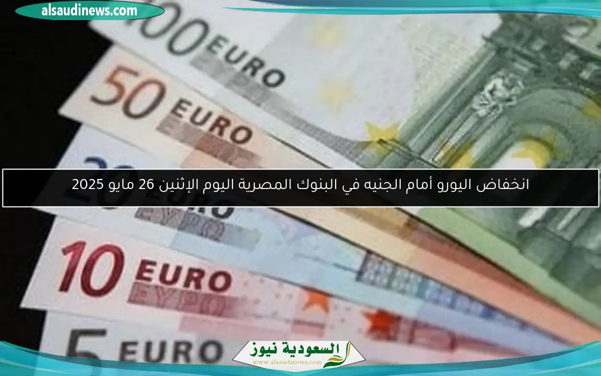 انخفاض اليورو أمام الجنيه في البنوك المصرية اليوم الإثنين 26 مايو 2025