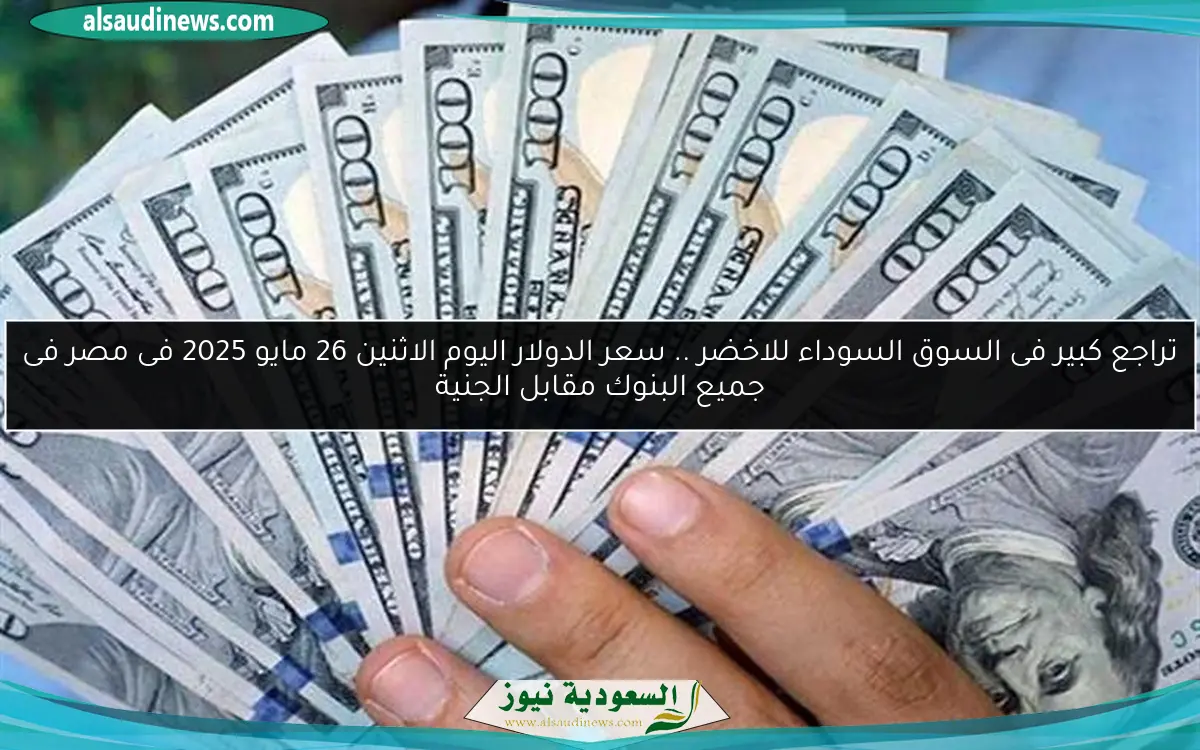 تراجع كبير فى السوق السوداء للاخضر .. سعر الدولار اليوم الاثنين 26 مايو 2025 فى مصر فى جميع البنوك مقابل الجنية