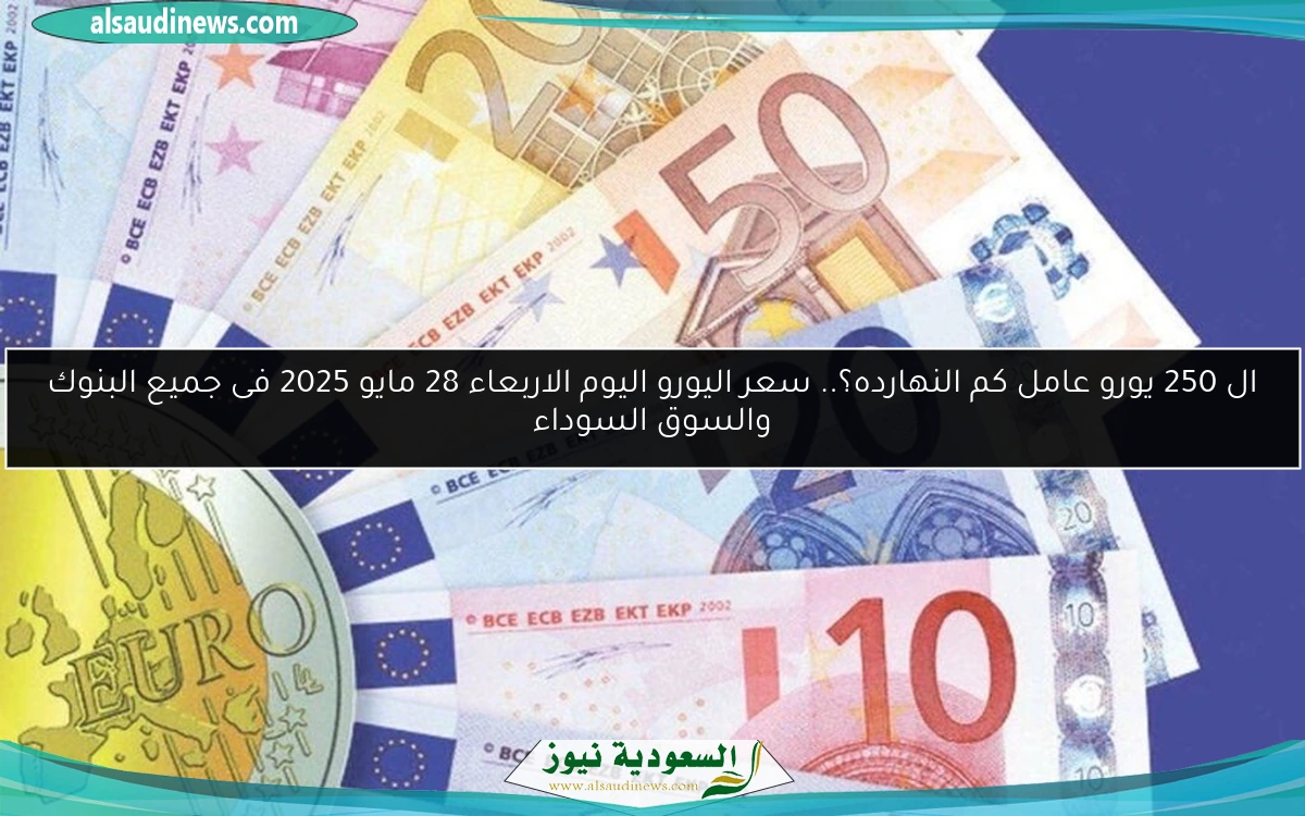 ال 250 يورو عامل كم النهارده؟.. سعر اليورو اليوم الاربعاء 28 مايو 2025 فى جميع البنوك والسوق السوداء