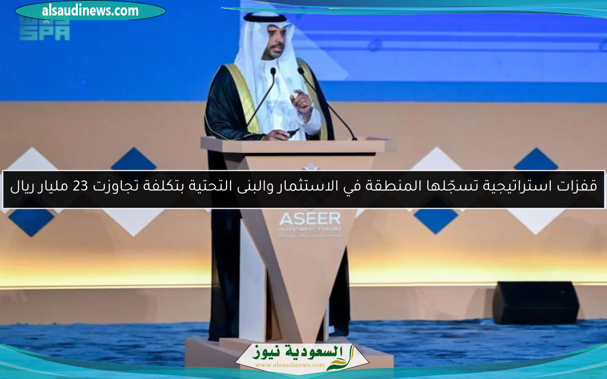 قفزات استراتيجية تسجّلها المنطقة في الاستثمار والبنى التحتية بتكلفة تجاوزت 23 مليار ريال