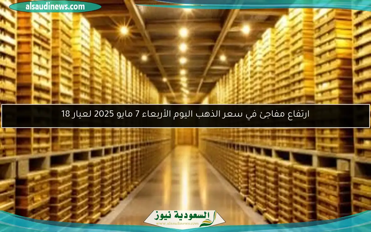 ارتفاع مفاجئ في سعر الذهب اليوم الأربعاء 7 مايو 2025 لعيار 18